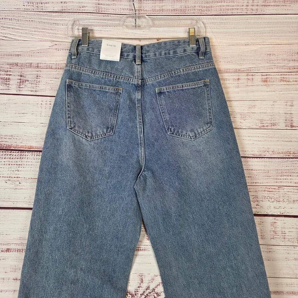 Womens High Rise Straight Leg Side Slit Jeans Sz 10 Edgy Trendy Modern City NWT
